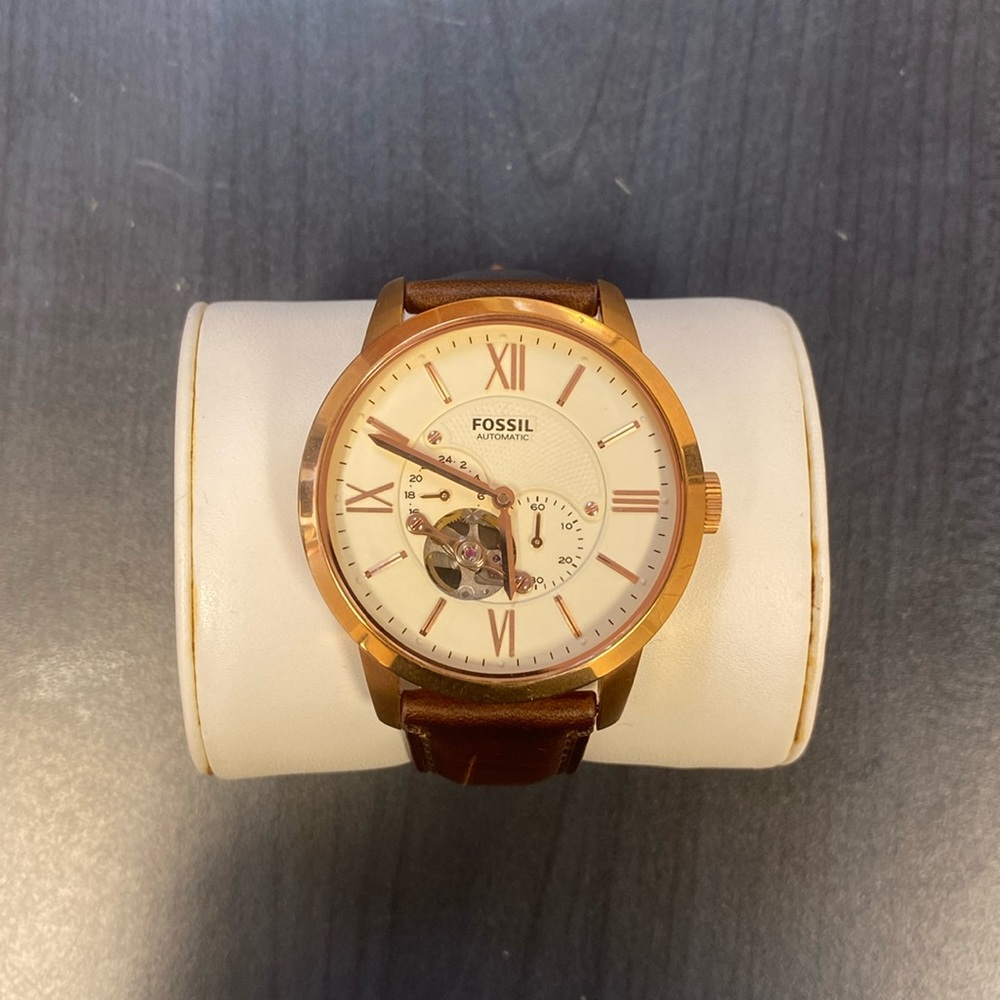 Fossil Men's Townsman Automatic Brown Leather Watch